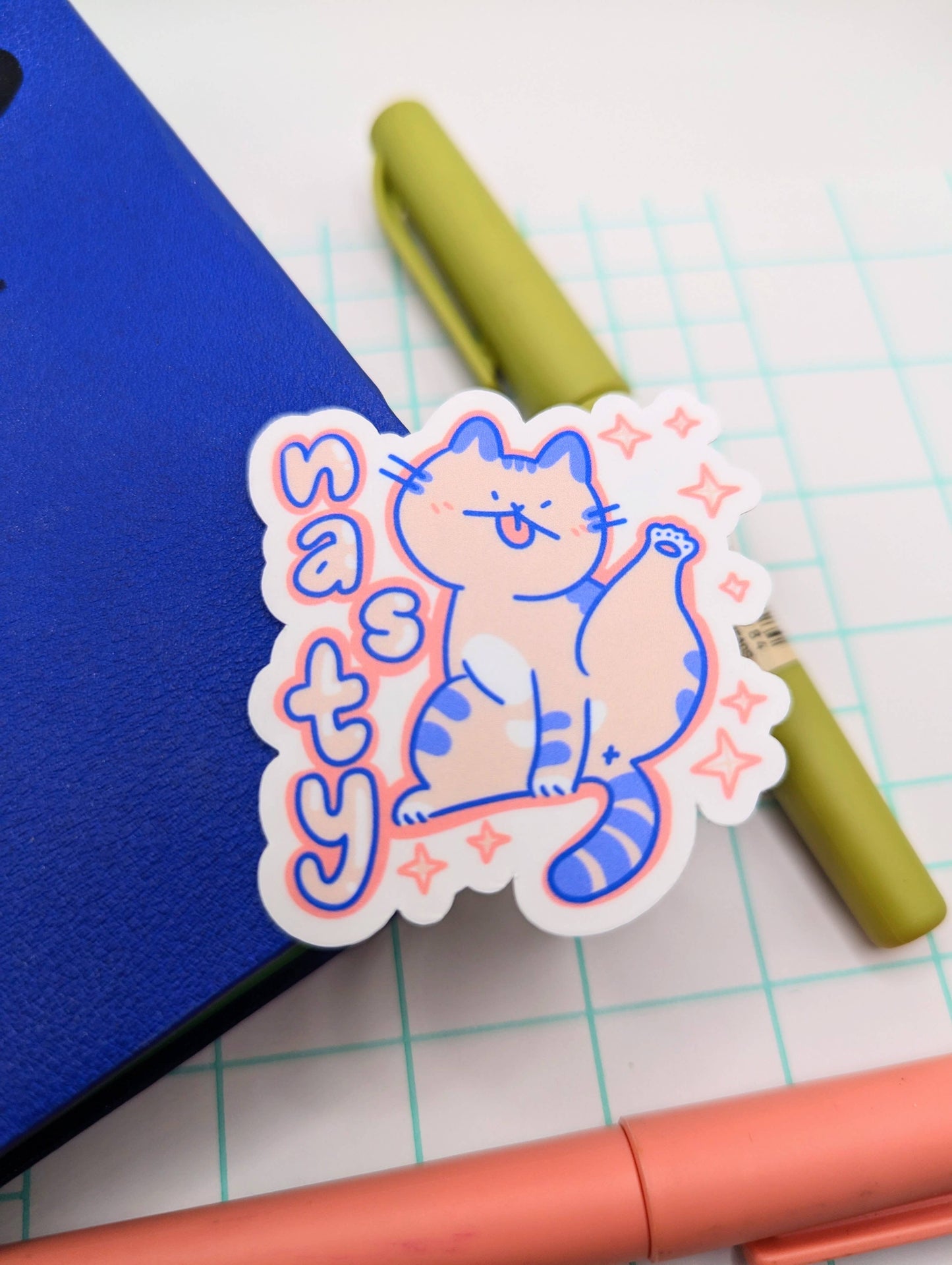 lauradzeng - "Nasty" Cute Funny Cat Vinyl Sticker