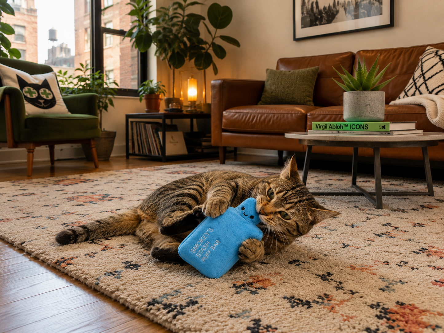 Refillable Blue Puff Bar with Catnip
