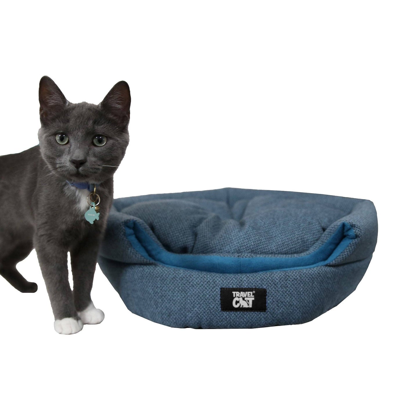 Travel Cat | Your Cat Backpack - "The Meowbile Home" Convertible Cat Bed & Cave - Blue