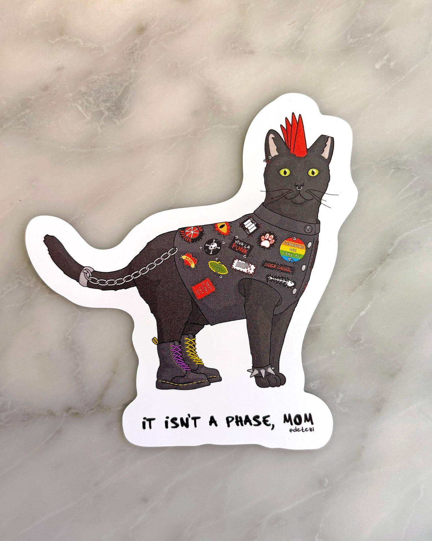 Punk Cat Vinyl Sticker