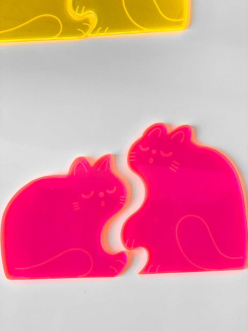 Natali Koromoto - "Perfect Nap" (CATS) Set of two acrylic coasters