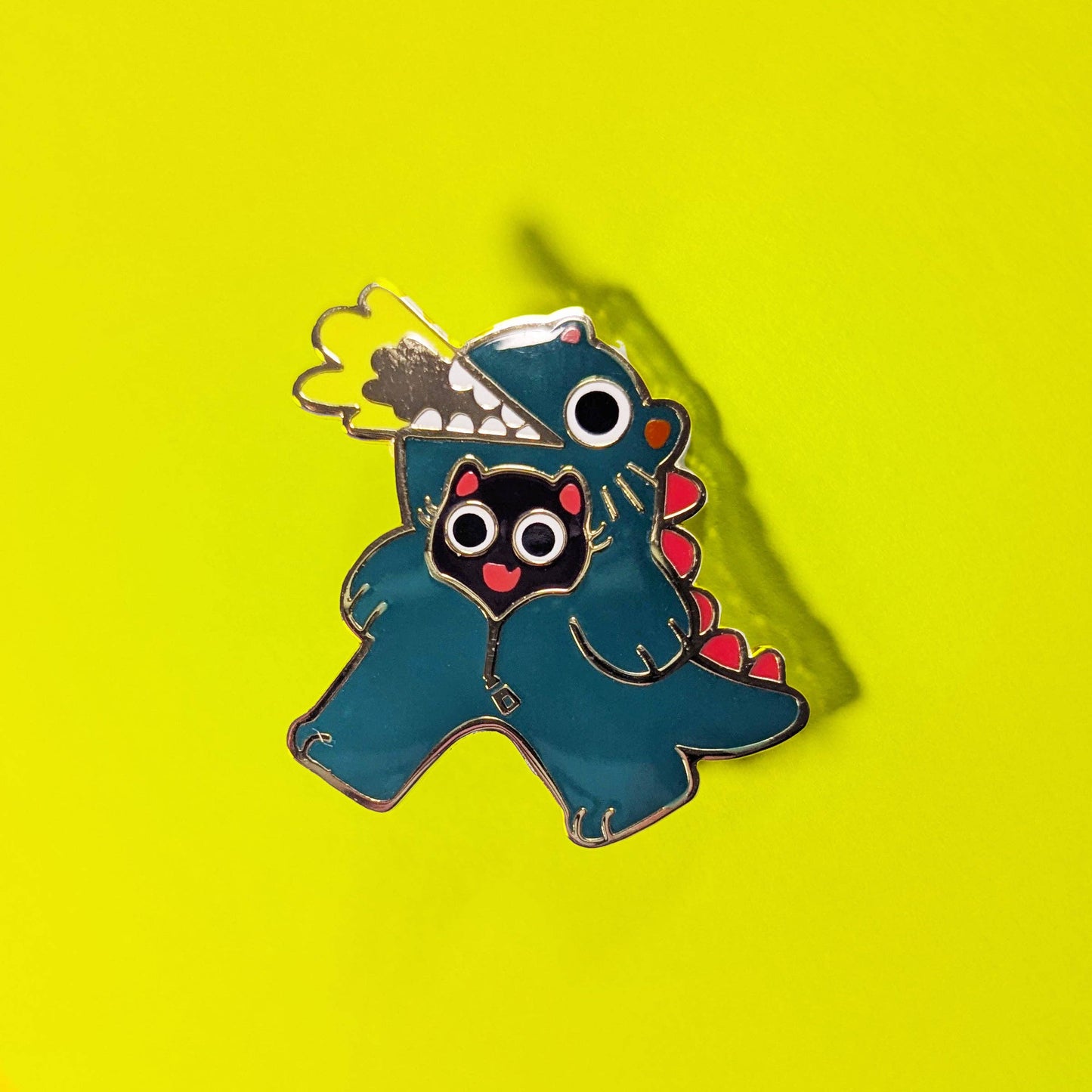 Maofriends - Godzilla Costume black cat Enamel Pin