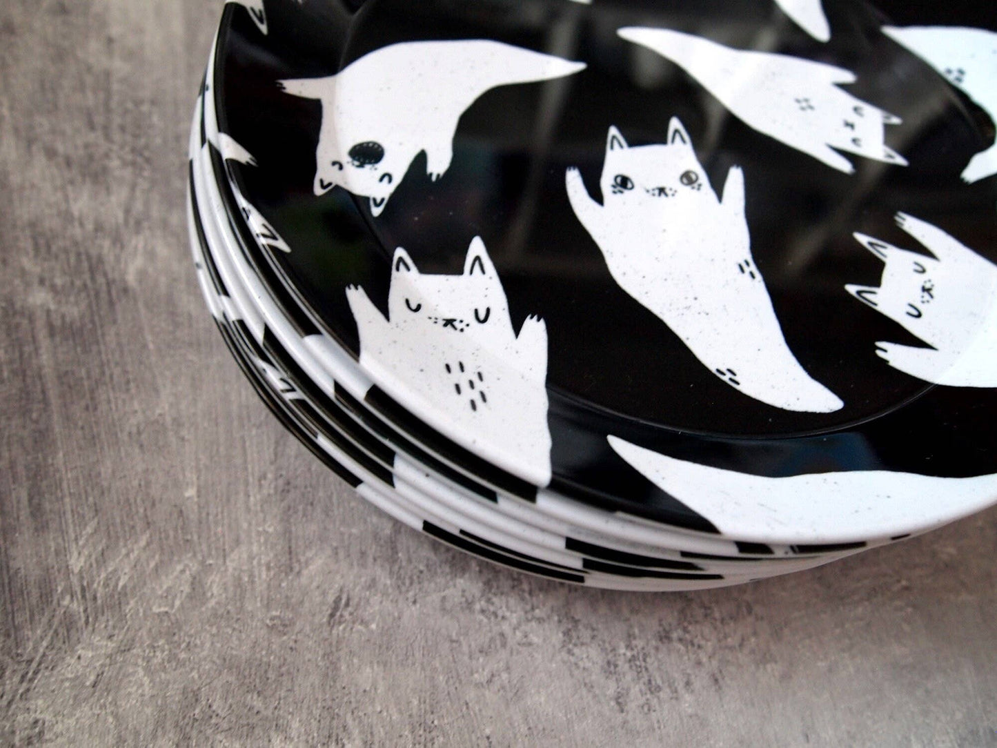 Ghost Cats Spooky Party Plate, plastic plate, picnic plate