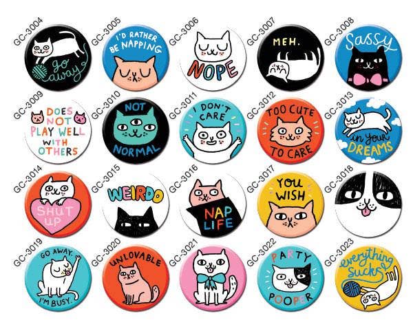 Cattitude 1" Button Box