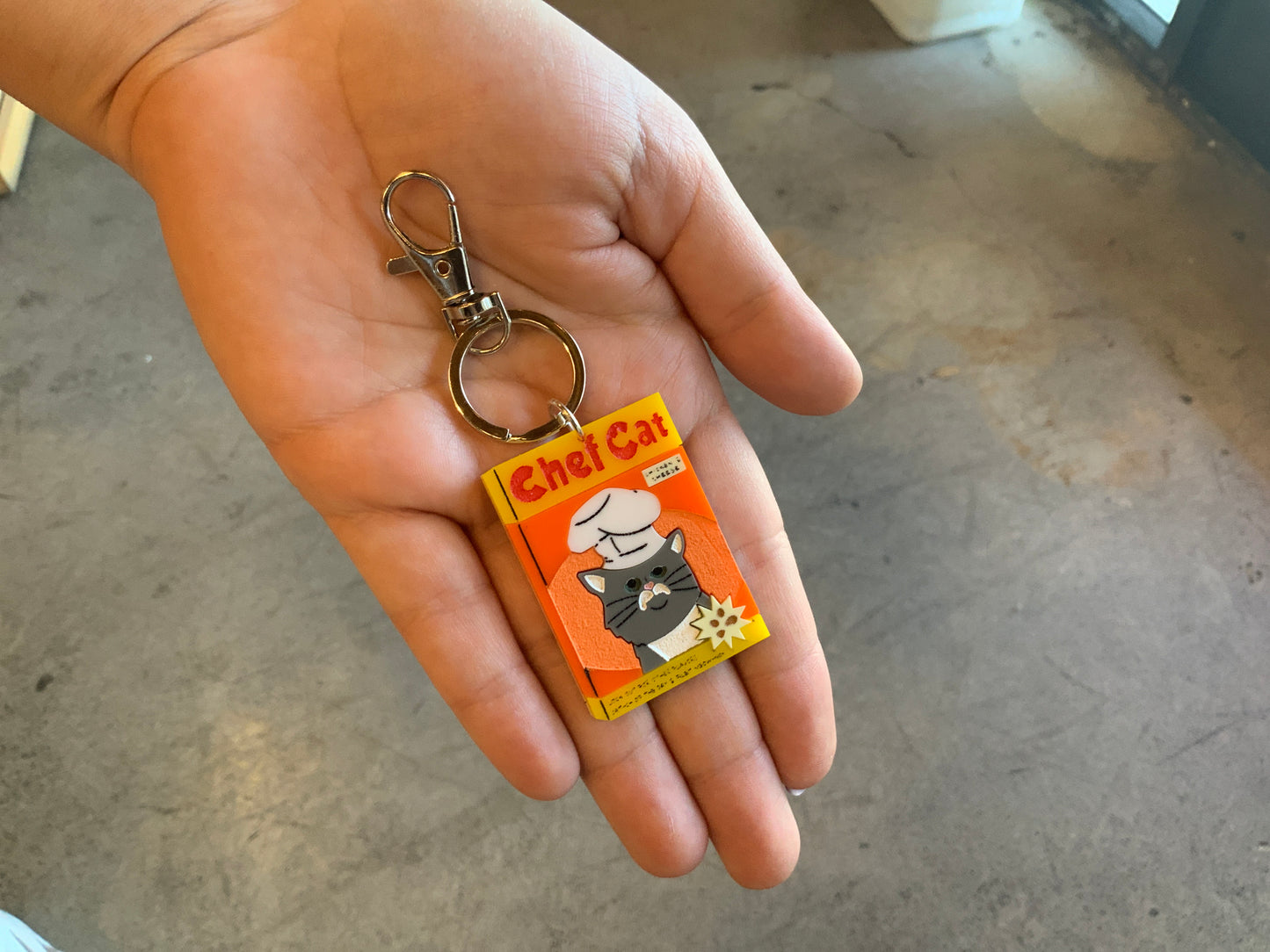 Bob's Chef Cat Handmade Acrylic Earrings & Keychains