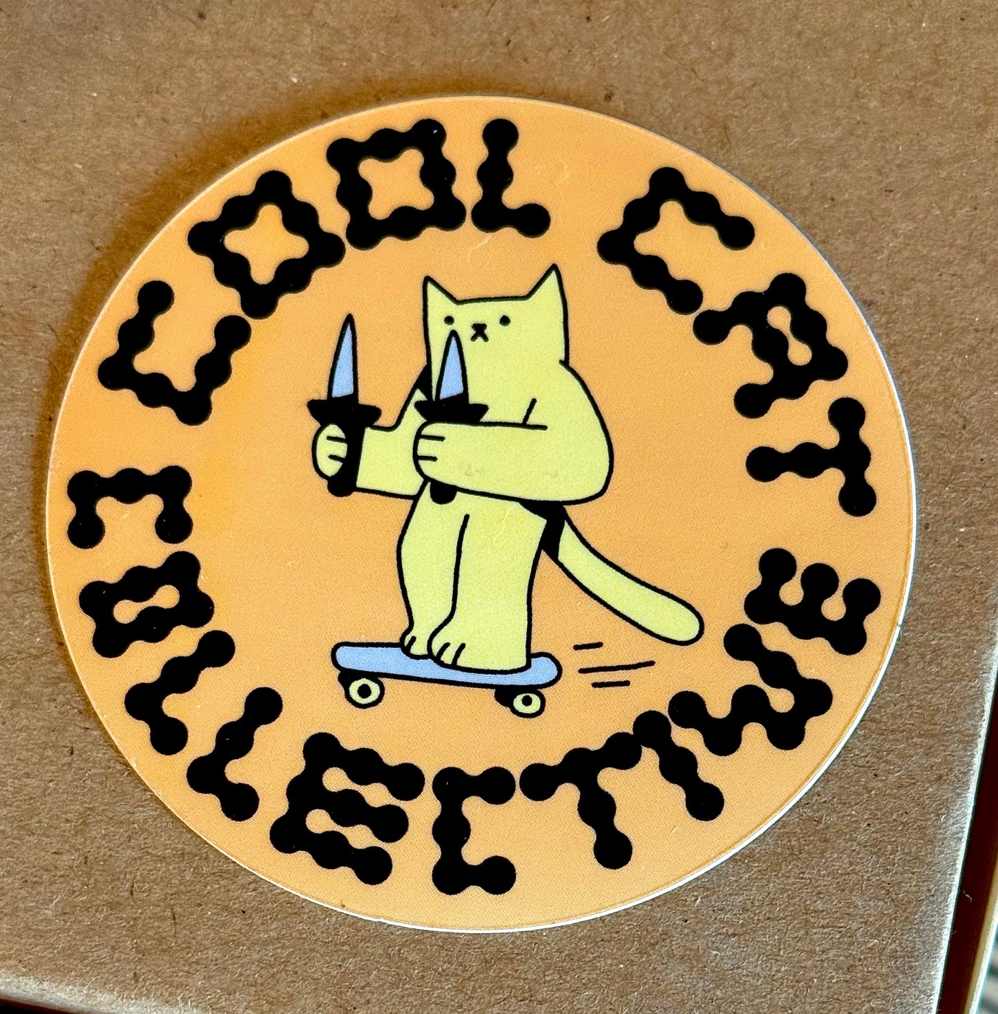 CCC dagger kitty circle sticker