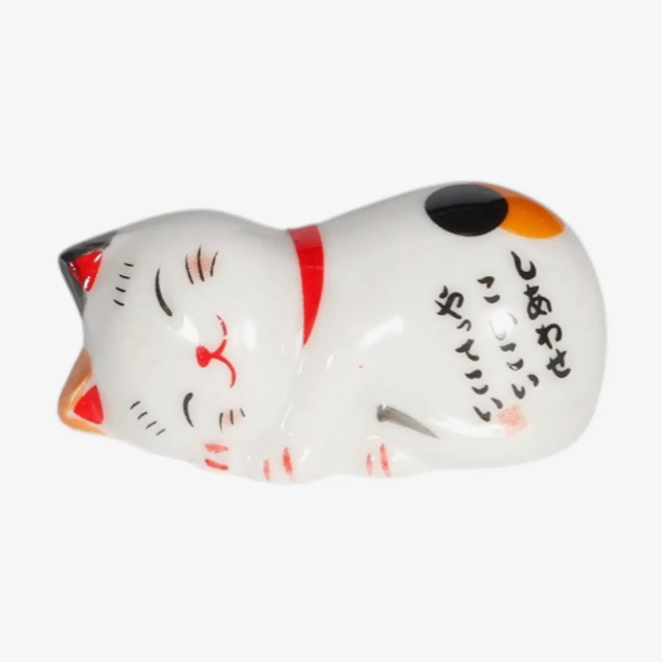 Lucky Cat Porcelain Chopsticks Rest Pose 2