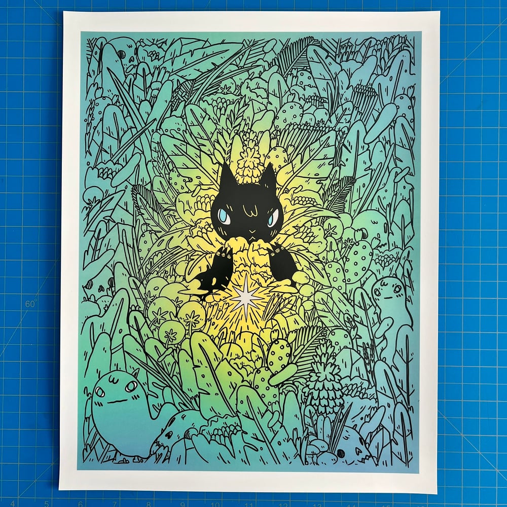 Bush Cat print by Deth P Sun
