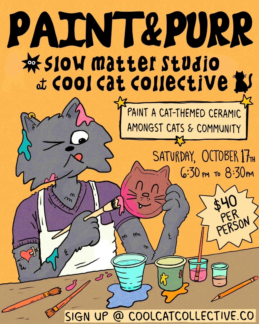 Paint & Purr w/ Slow Matter Studio: October 17th