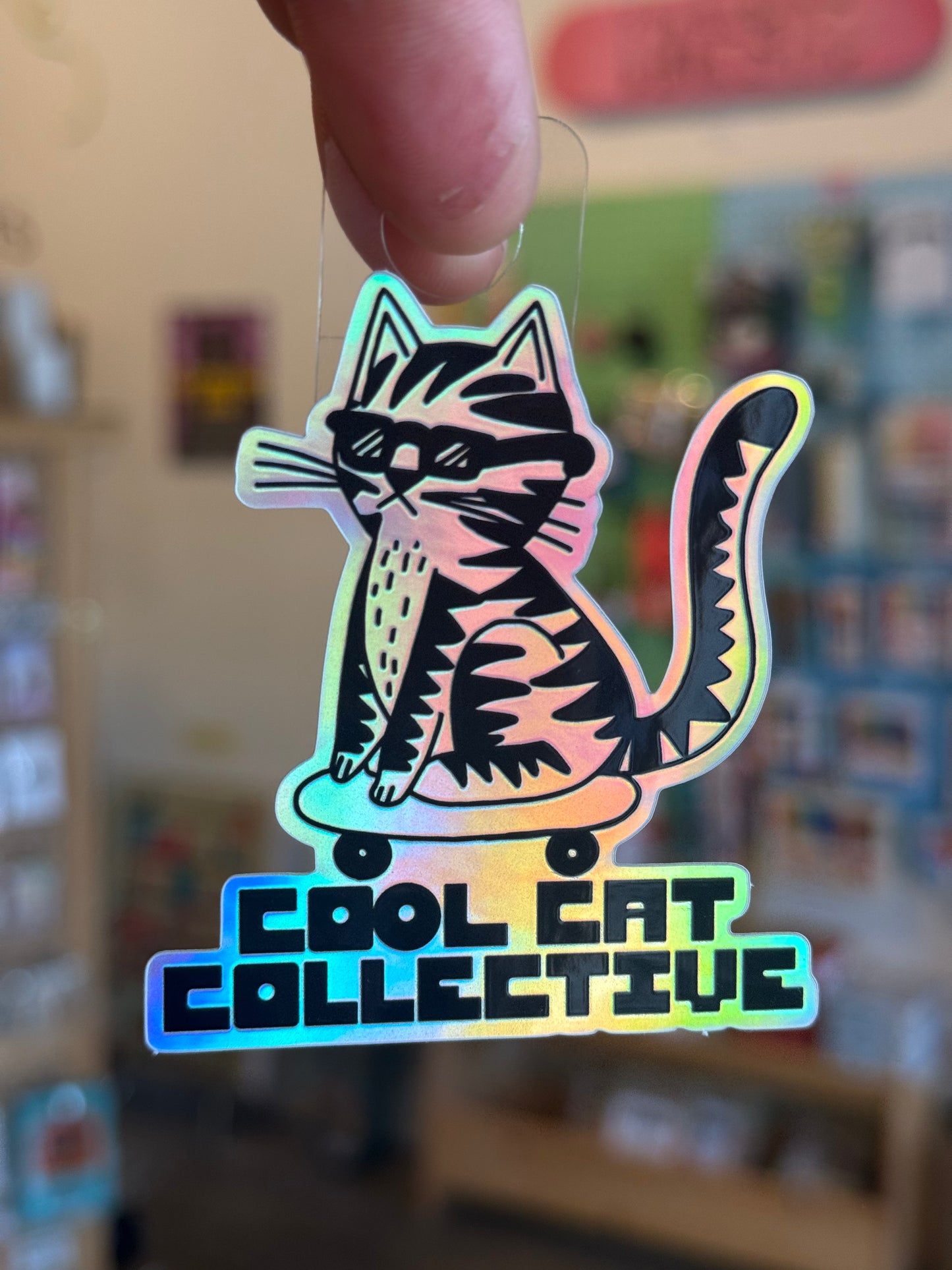 Cool Cat Collective hologram sticker