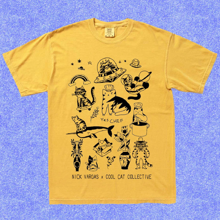 Flash Cat Tattoos shirt by Nick Vargas