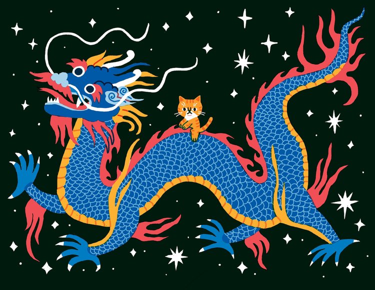 "Dragon Rider" Risograph Print