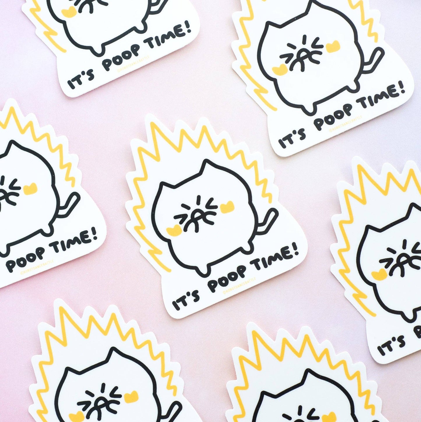 It's Poop Time Cat Sticker