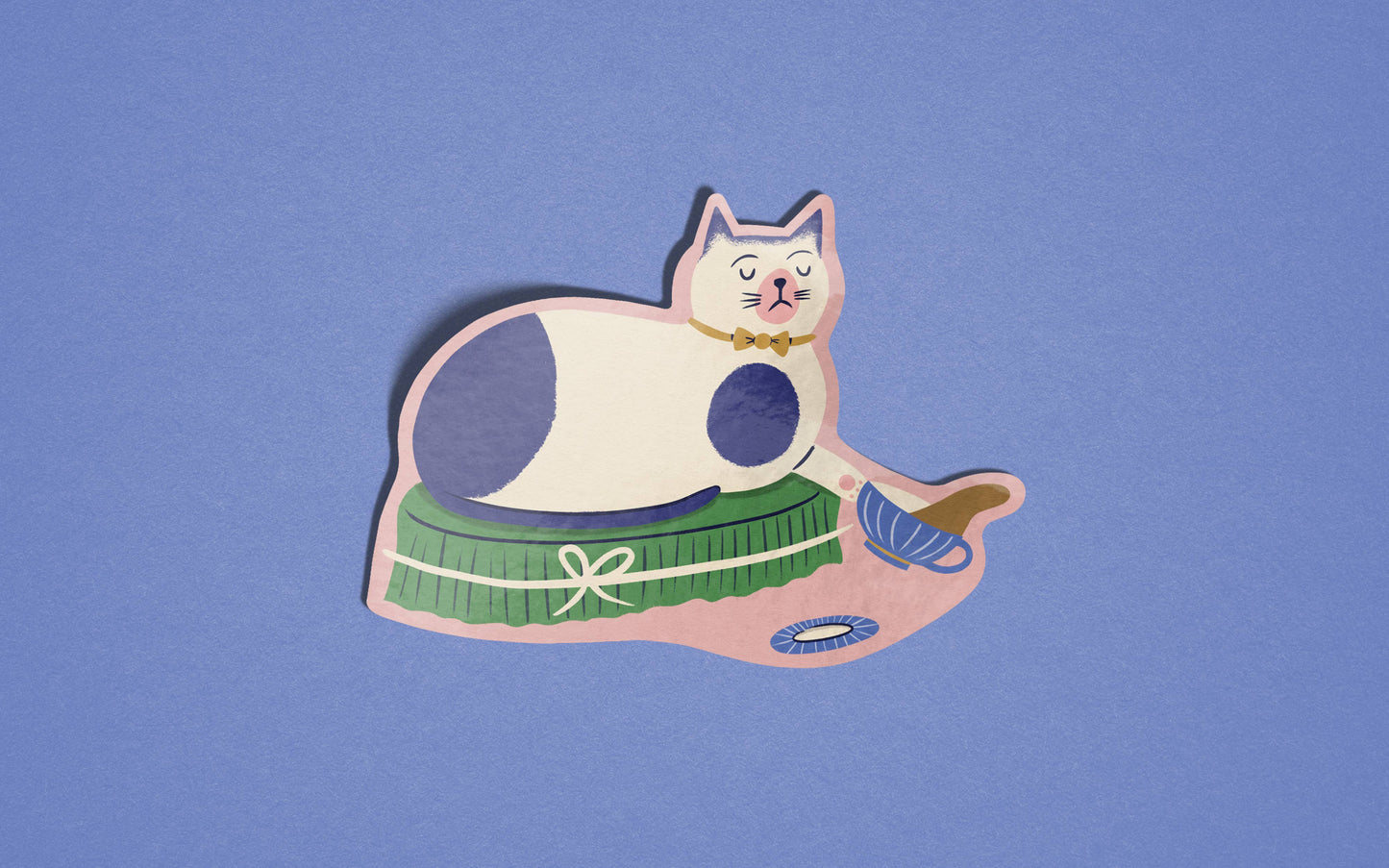 Nat Ellis Illustration - Fabulous Feline Cat Sticker 1 - Colourful Vinyl Sticker