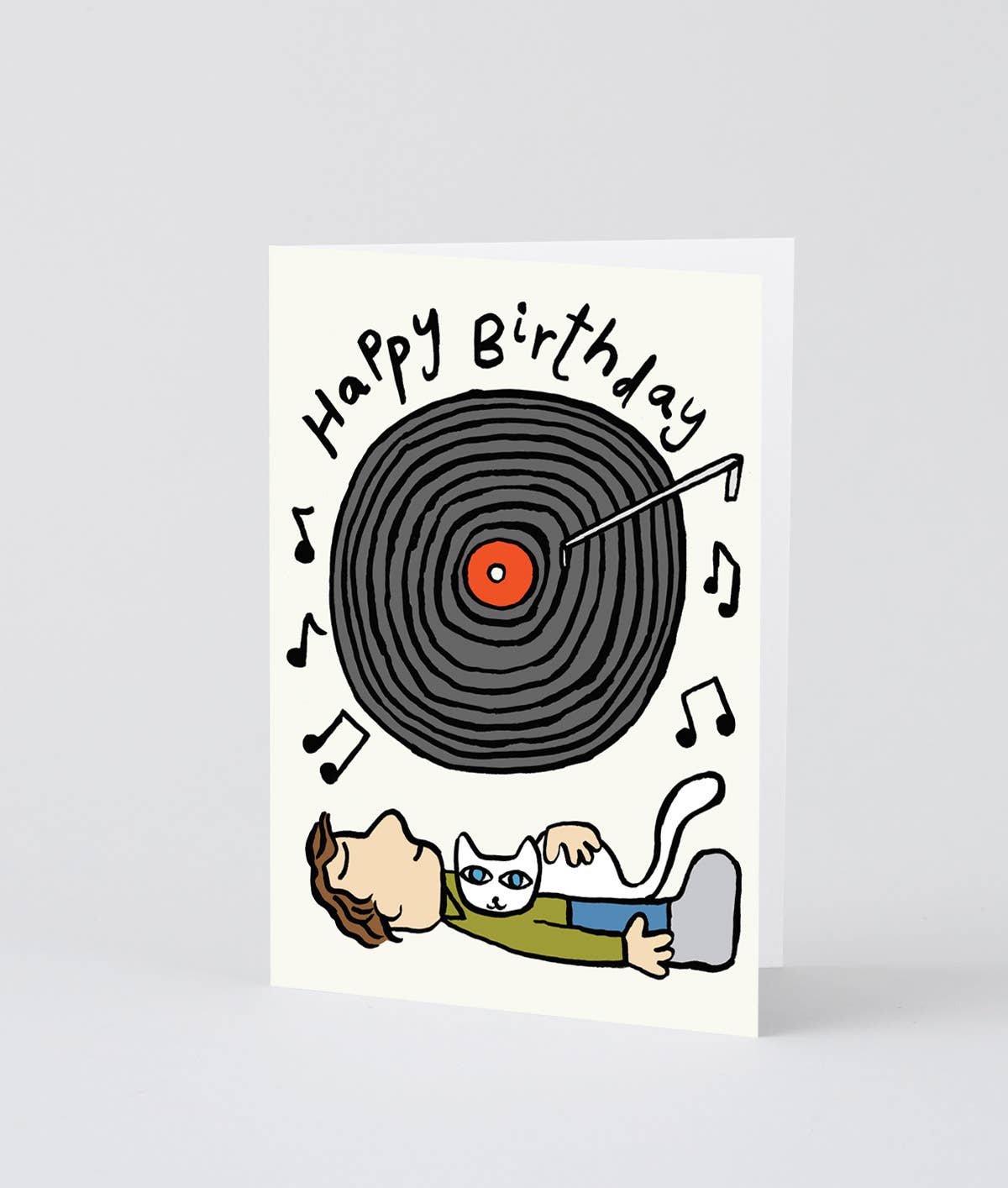 'Happy Birthday Vinyl' Embossed Greetings Card