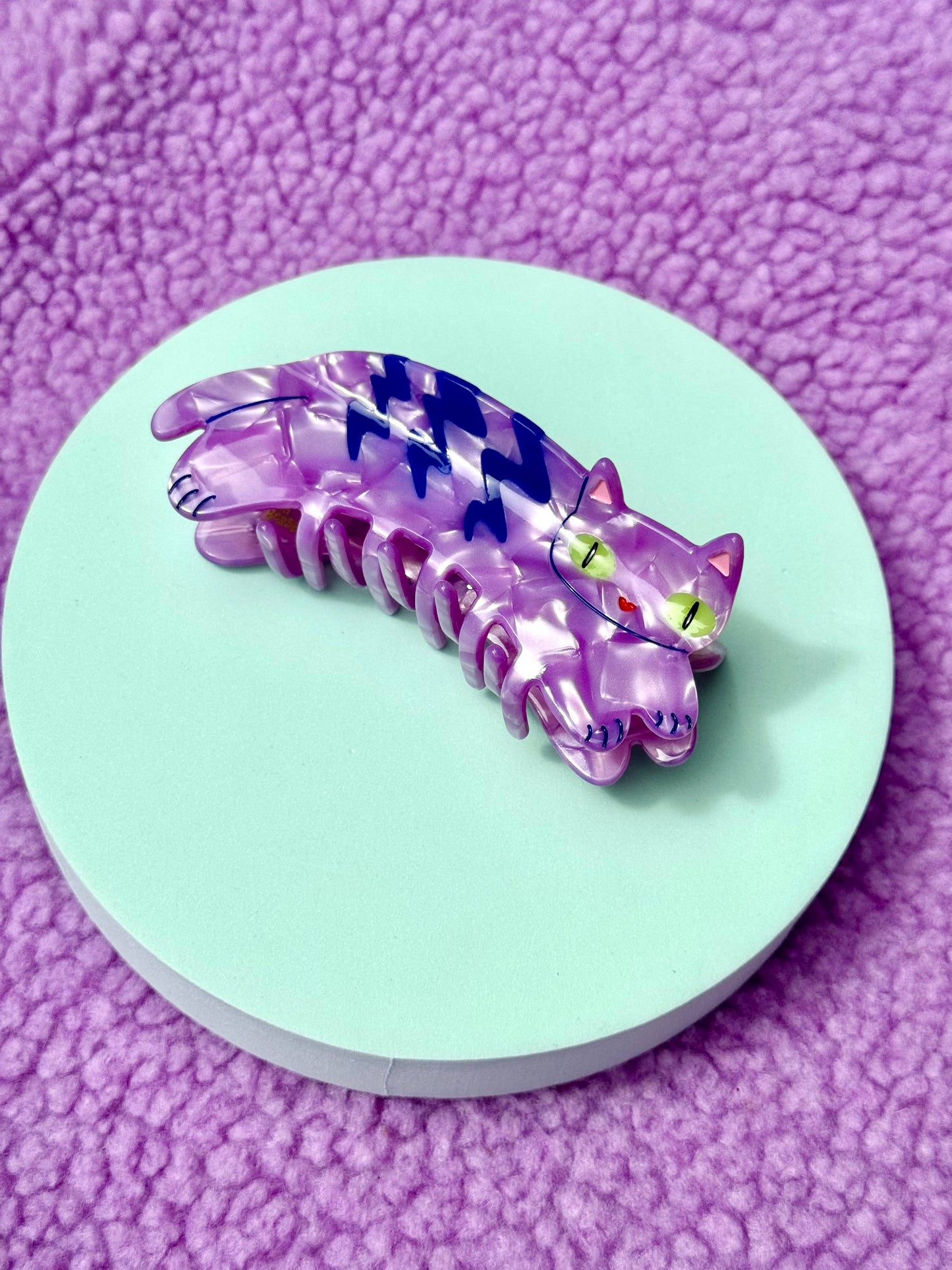 Peach Beast - Purple Tabby Cat Hair Claw
