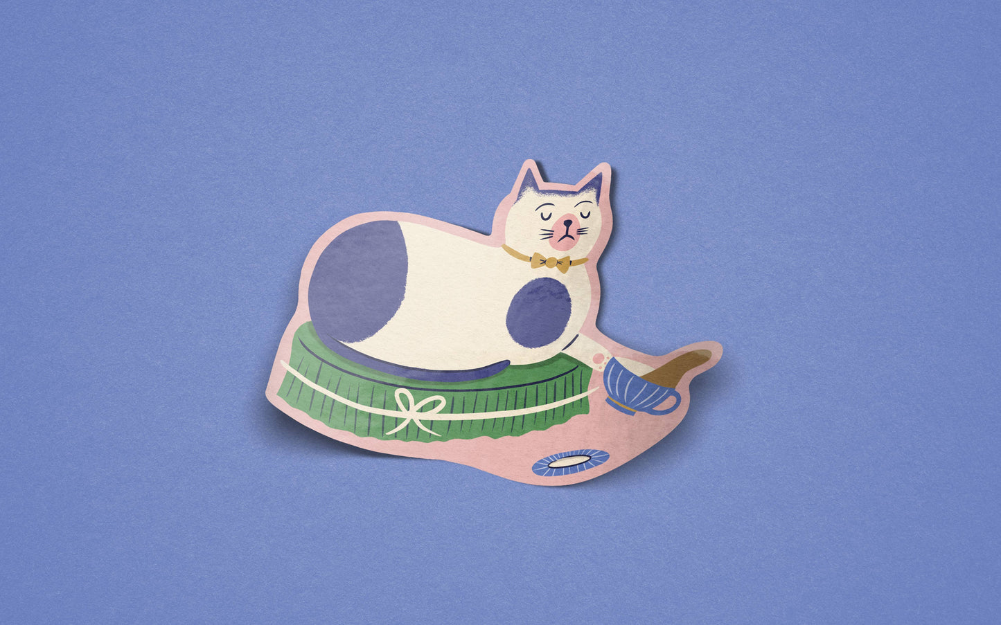 Nat Ellis Illustration - Fabulous Feline Cat Sticker 1 - Colourful Vinyl Sticker