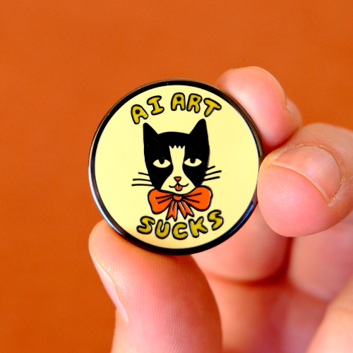 Ai Art Sucks Cat Pin