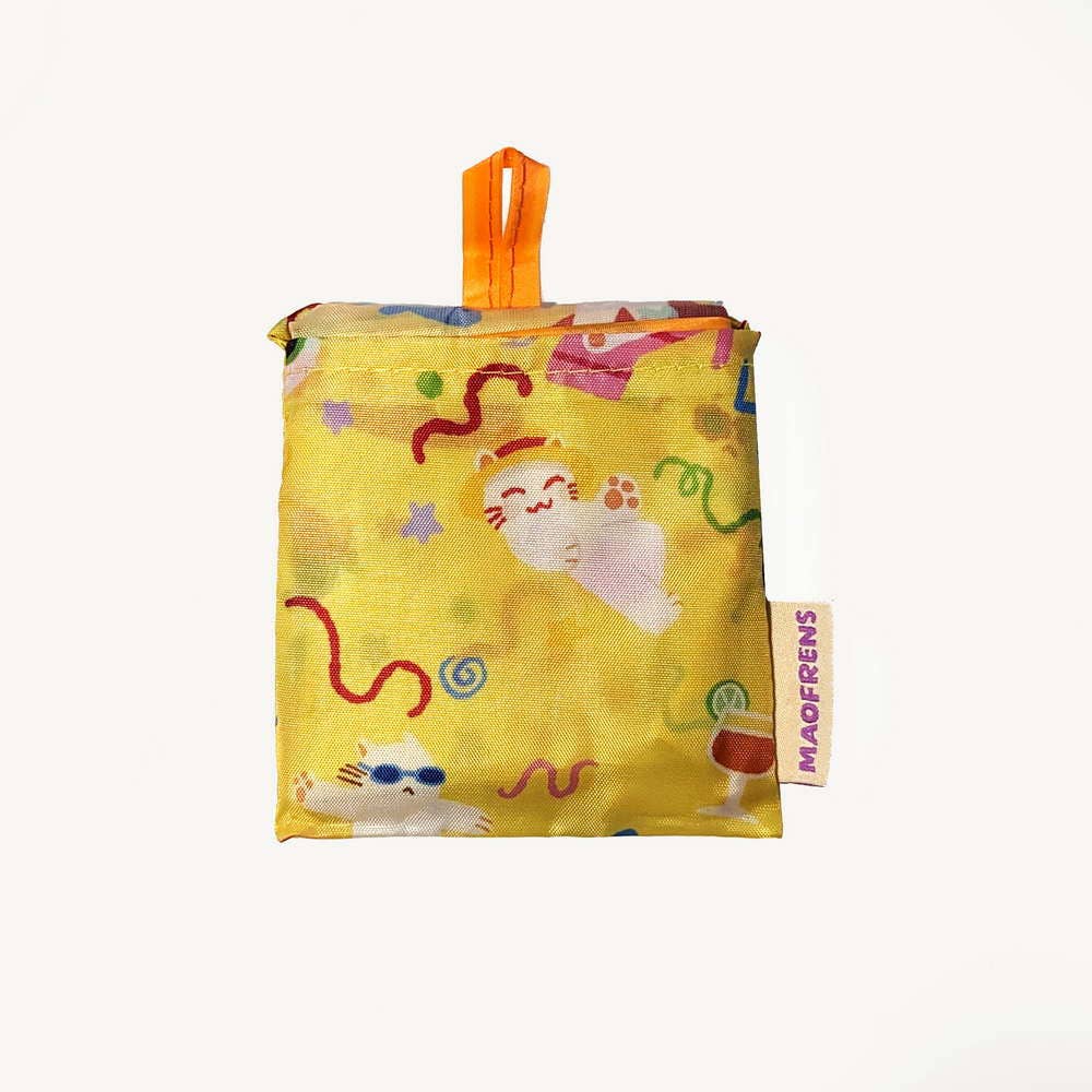 Reusable Grocery Shopping Bag- Vacation Cat