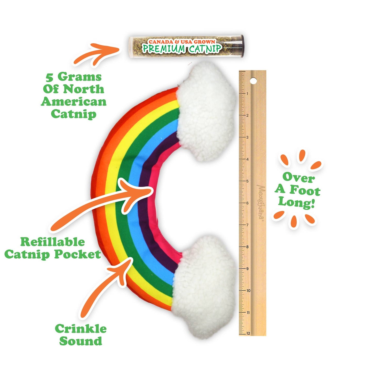 Pet Palette Distribution - Meowijuana Get "Kickin'" - Rainbow Kicker Cat Toy