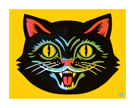 "Black Cat" screen print