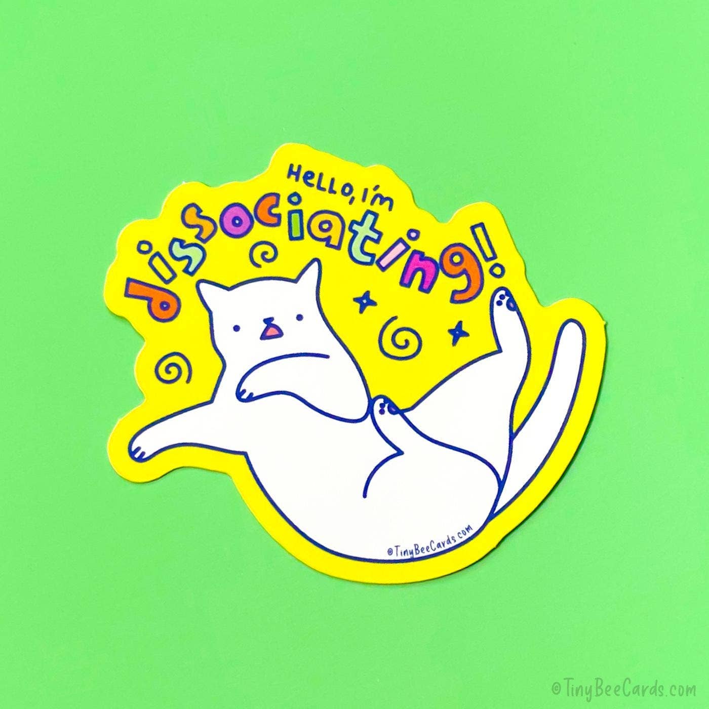 Dissociating Cat Vinyl Sticker