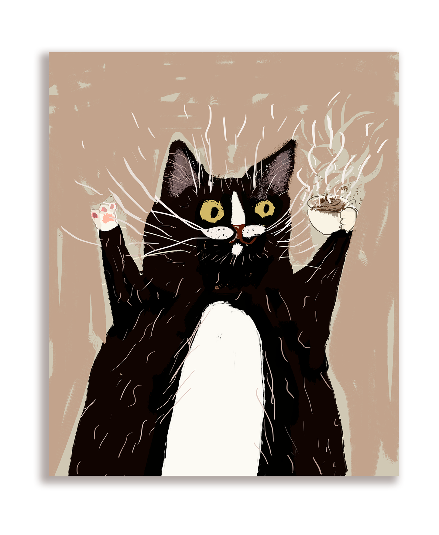 Coffee Time Cat Card