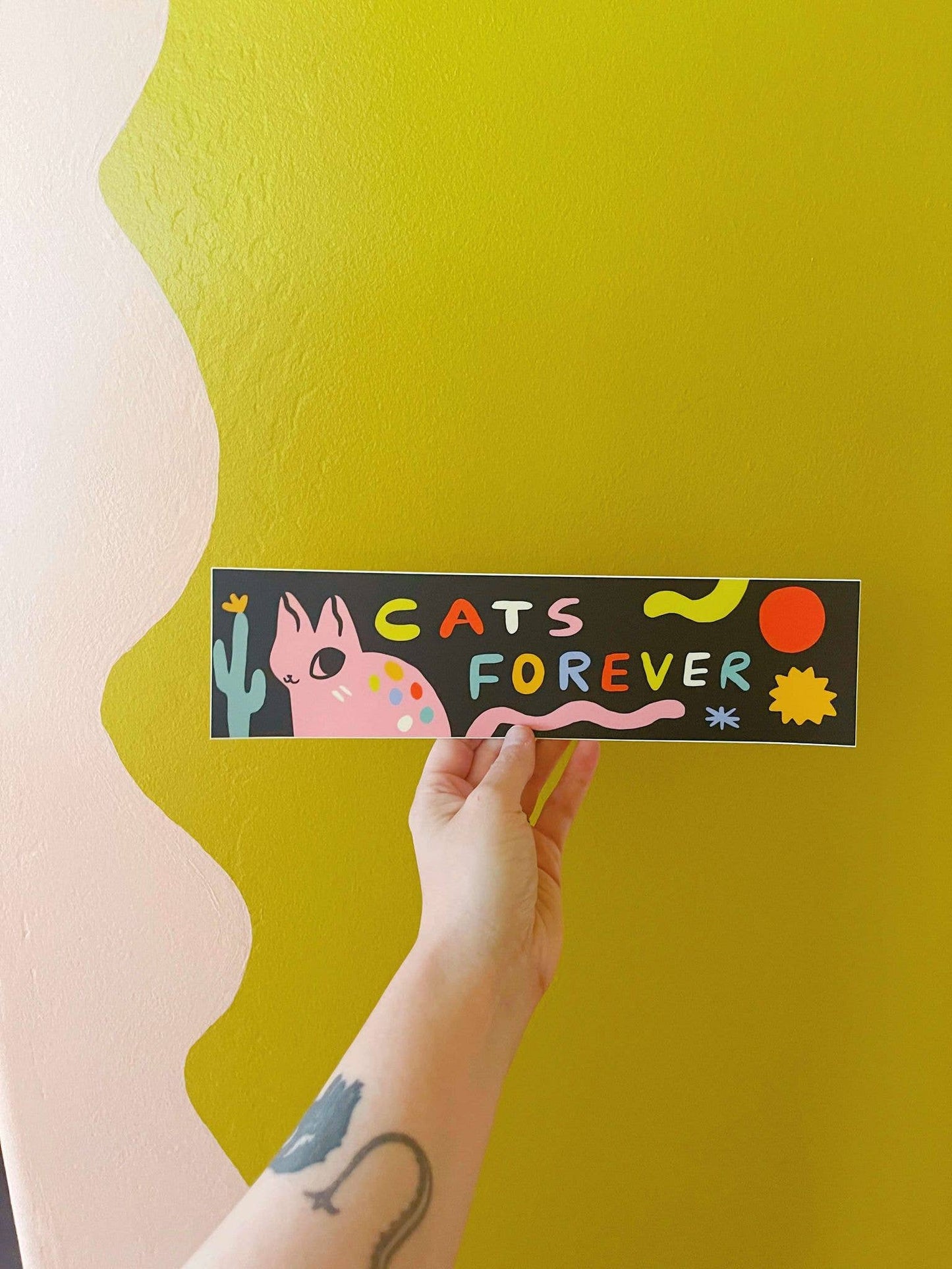 Cats forever matte vinyl waterproof giant bumper sticker