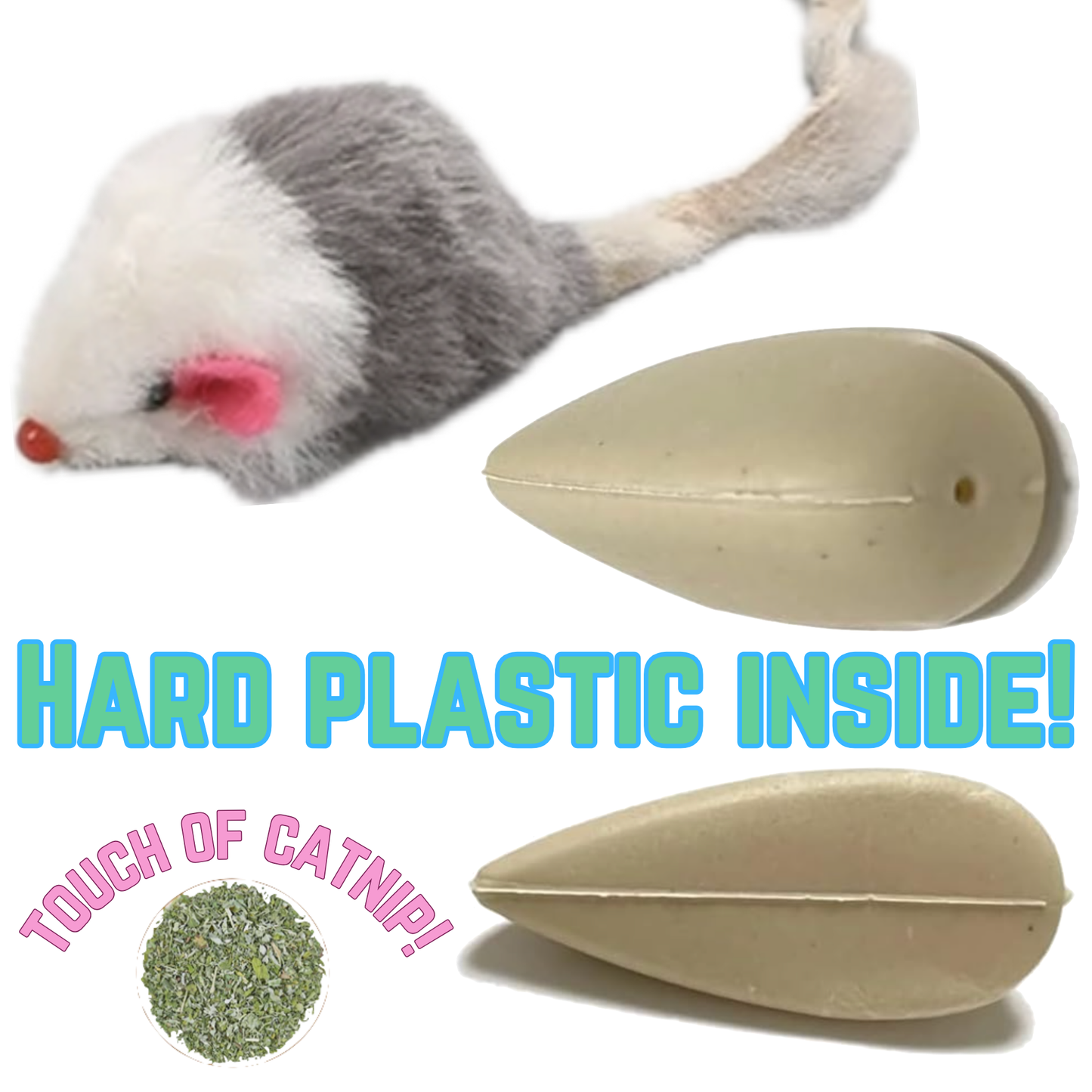 Gray & White Faux Fur Cat Mice Toy (12 Pack)