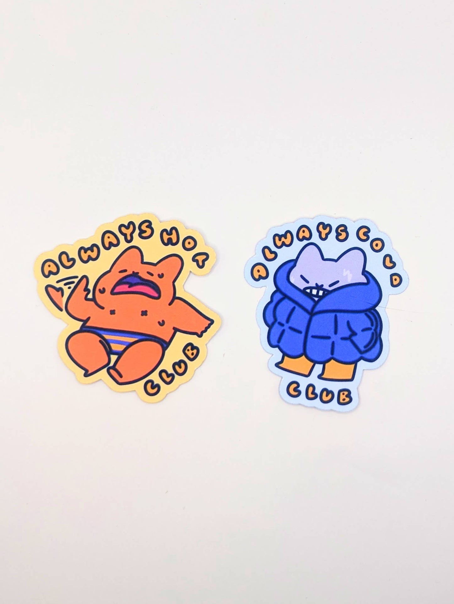 lauradzeng - Always Cold Club Funny Cat Relatable Vinyl Sticker