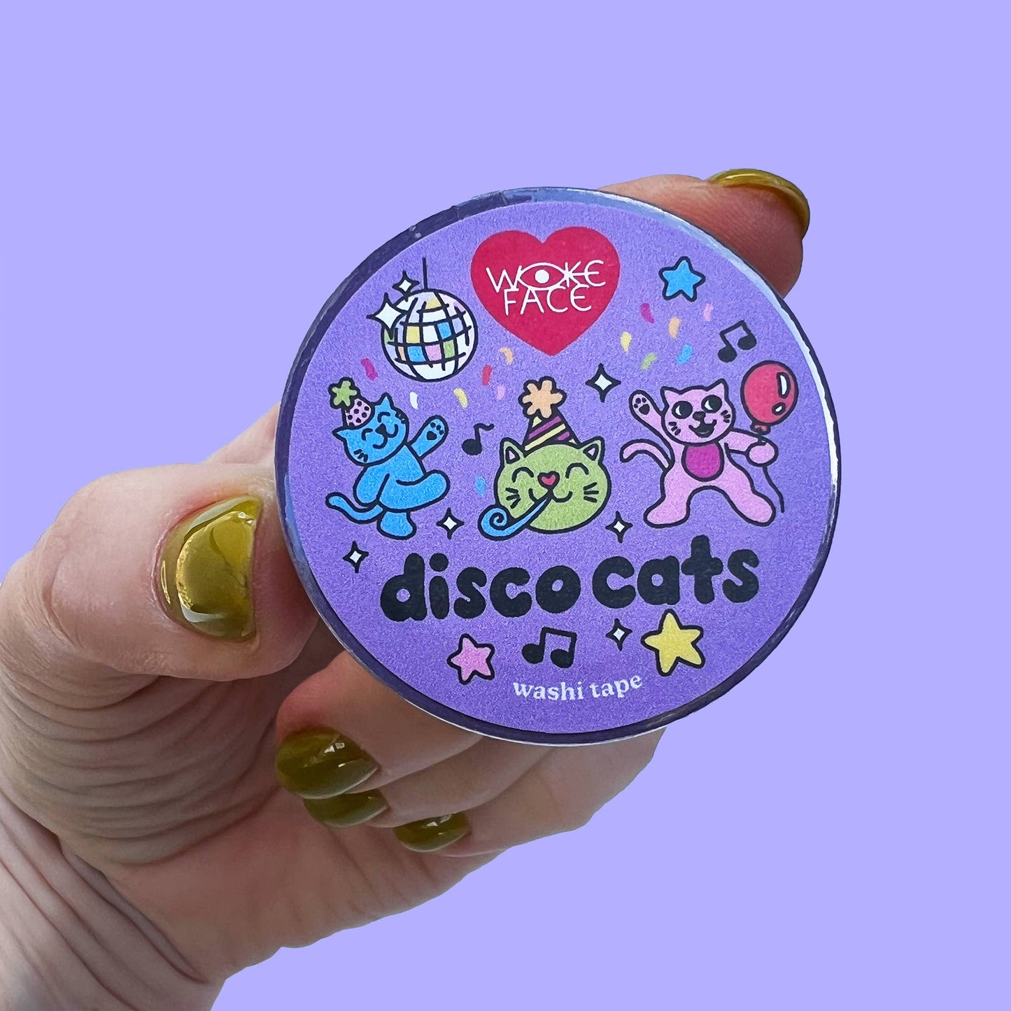 Wokeface - Washi Tape - Disco Cats