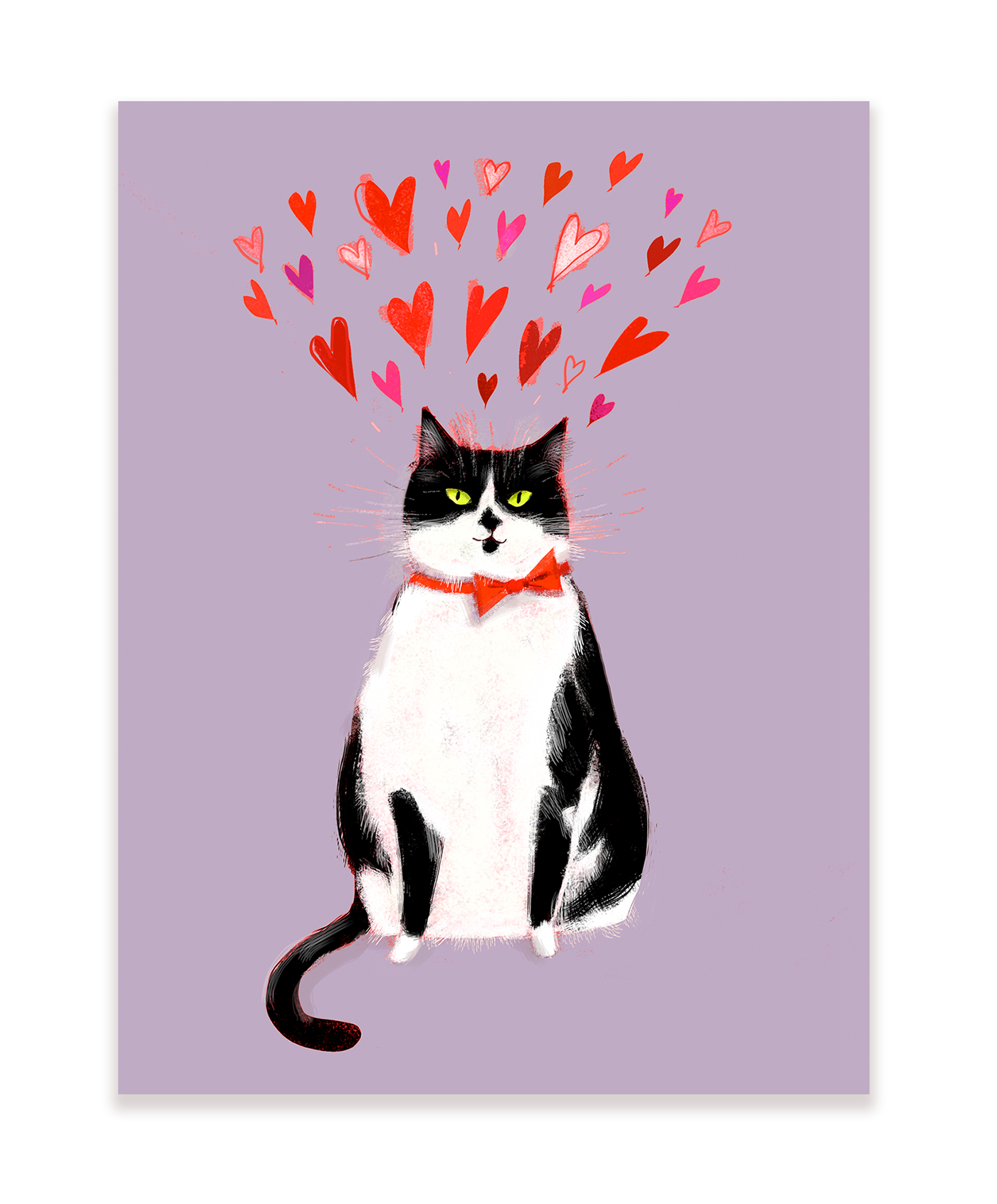 Tuxedo Cat love Card
