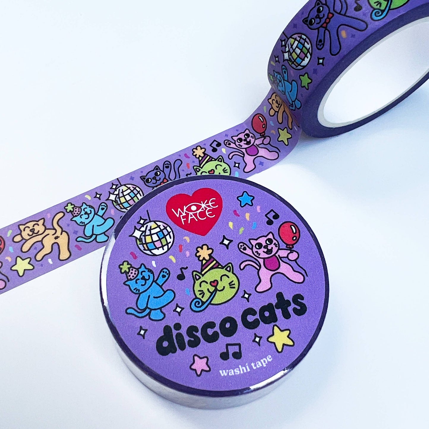 Wokeface - Washi Tape - Disco Cats