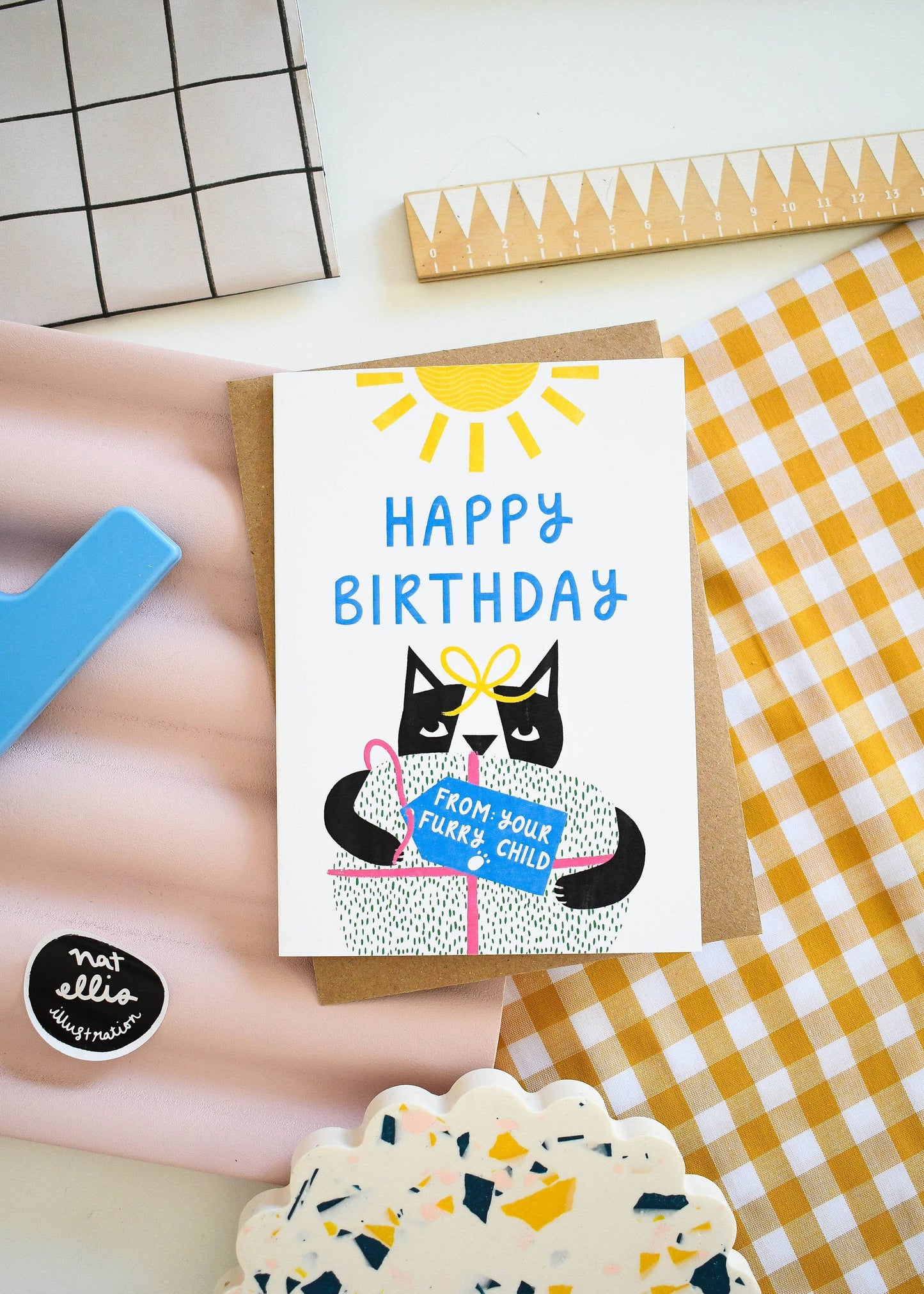 Happy Birthday From Your Furry Child- Greeting Card