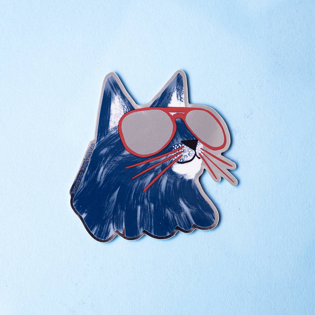 Bromstad Printing Co. - Aviators Cat Mirror Sticker