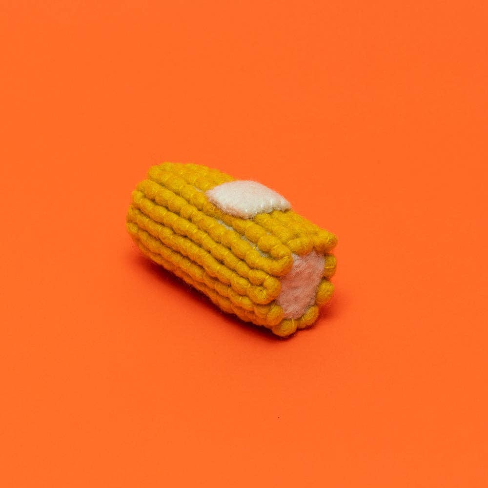 Boiled Wool Corn Kicker Toy