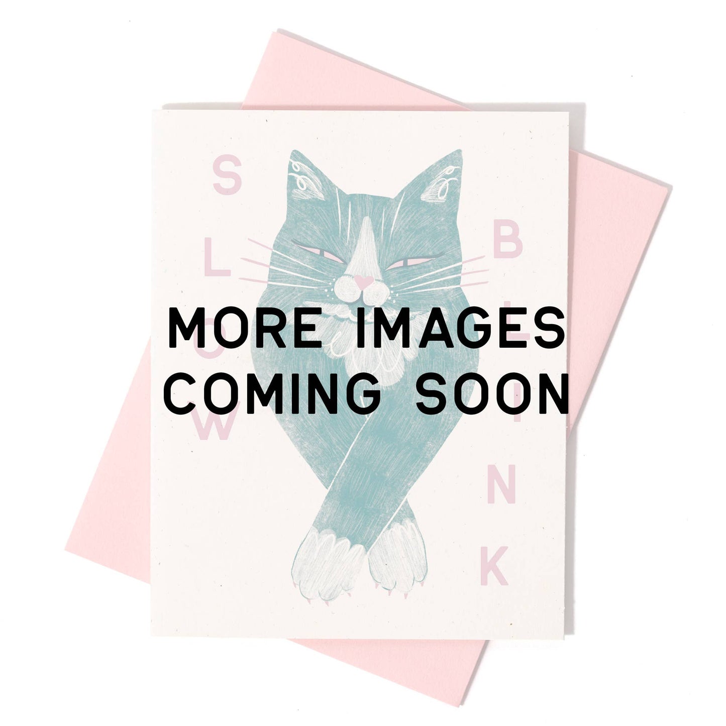 Slow Blink Cat - Risograph Greeting Card