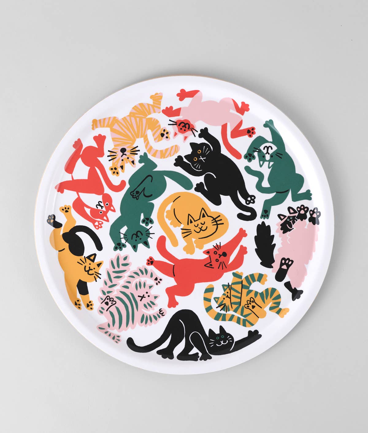 Cats Large Round 15" Birch Serving Tray
