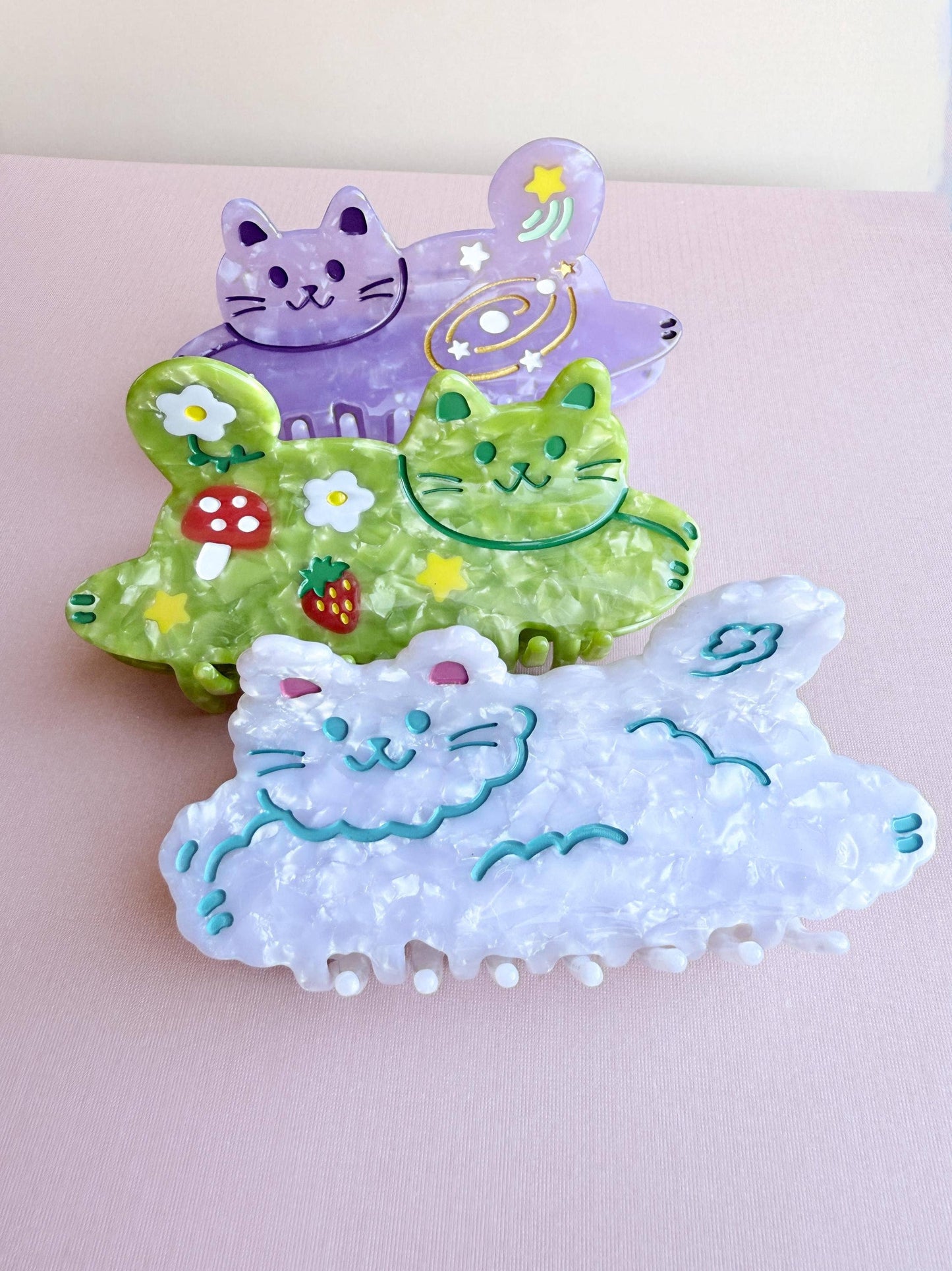 Galaxy Cat Hair Claw Clip