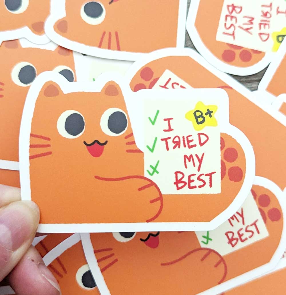 Maofriends - I tried Orange Cat Vinyl Sticker