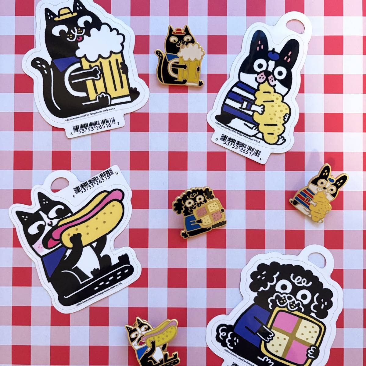 Hot Dog Cat Sticker