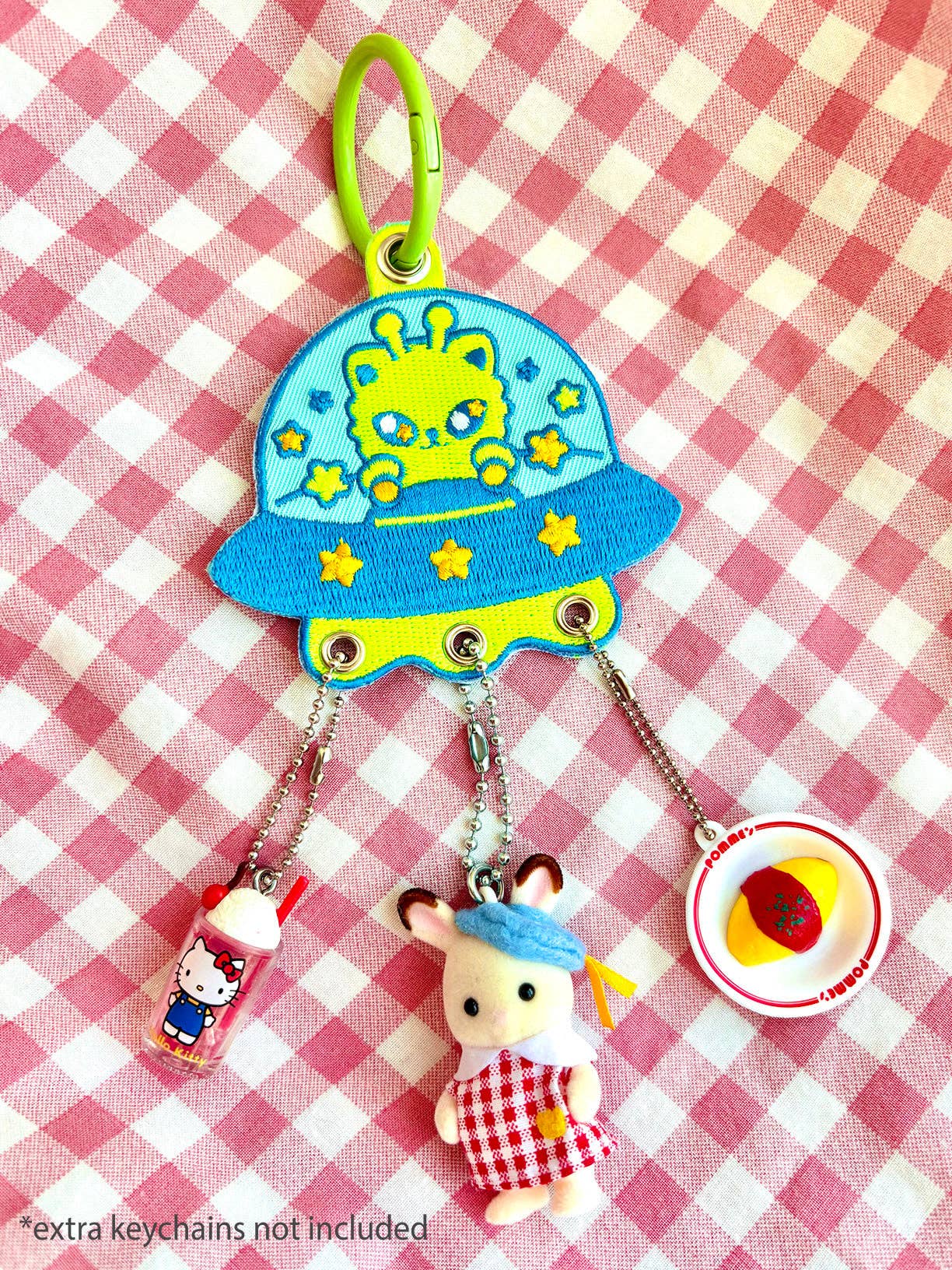 Maobabie - Cat Alien Trinket Holder Embroidered Keychain