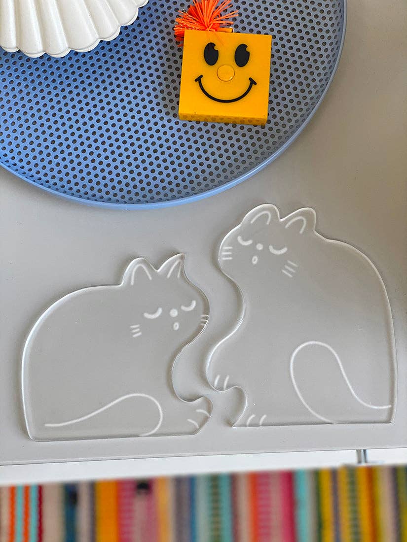 Natali Koromoto - "Perfect Nap" (CATS) Set of two acrylic coasters