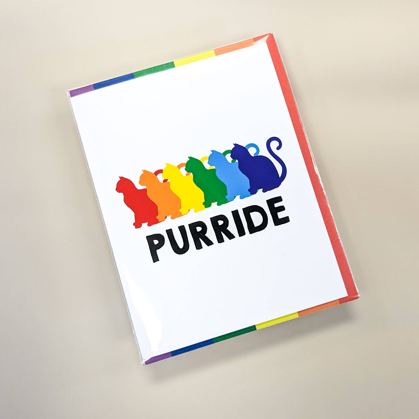 Purrride Cat LGTBQ+ Rainbow Pride Greeting Card