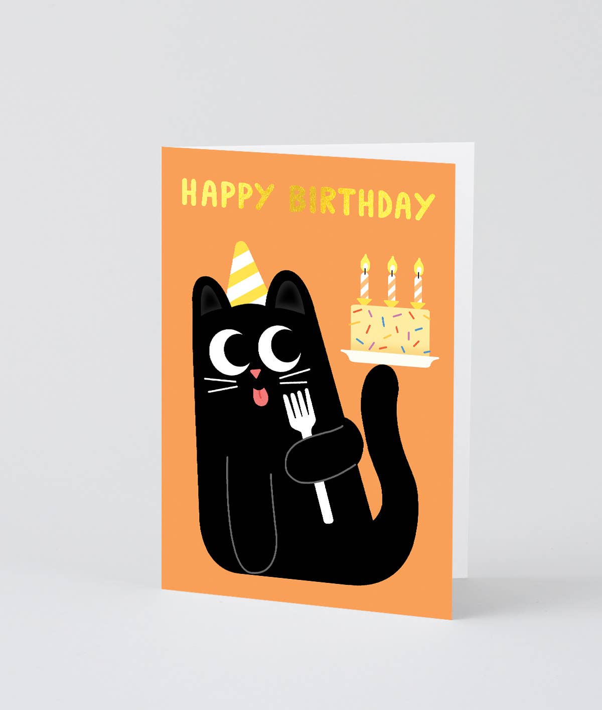 Happy Birthday Cat Cake' Greetings Card
