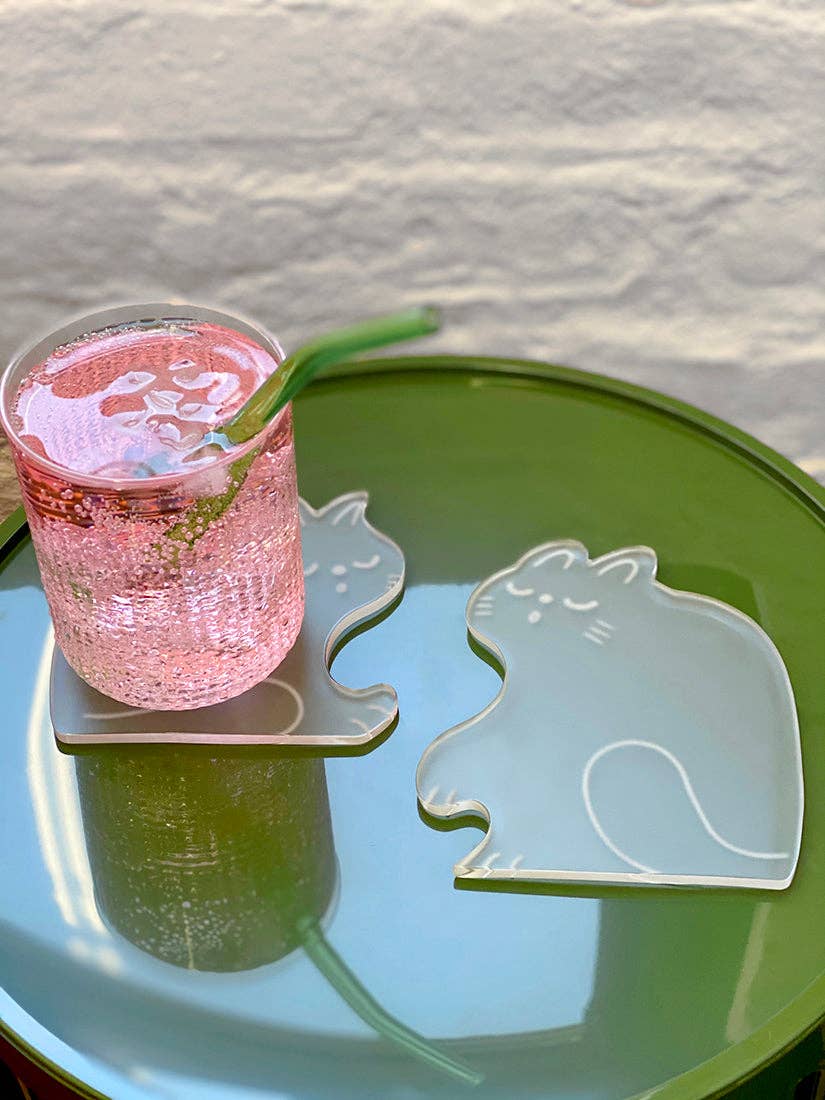Natali Koromoto - "Perfect Nap" (CATS) Set of two acrylic coasters