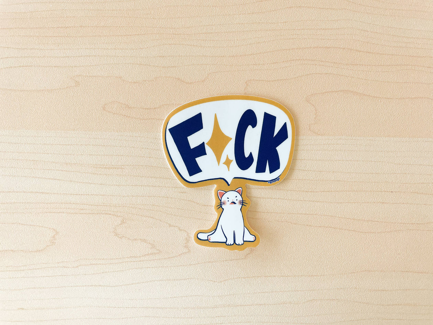 Smol Cat Big FCK Waterproof Vinyl Sticker