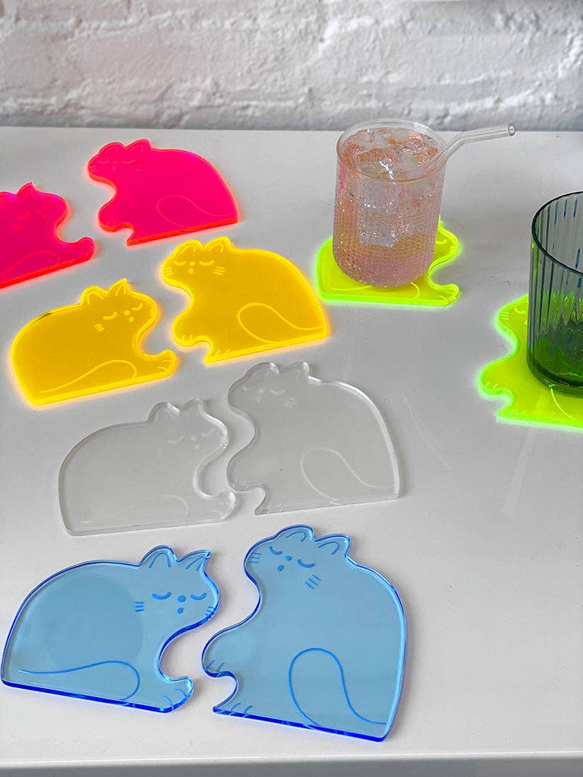 Natali Koromoto - "Perfect Nap" (CATS) Set of two acrylic coasters