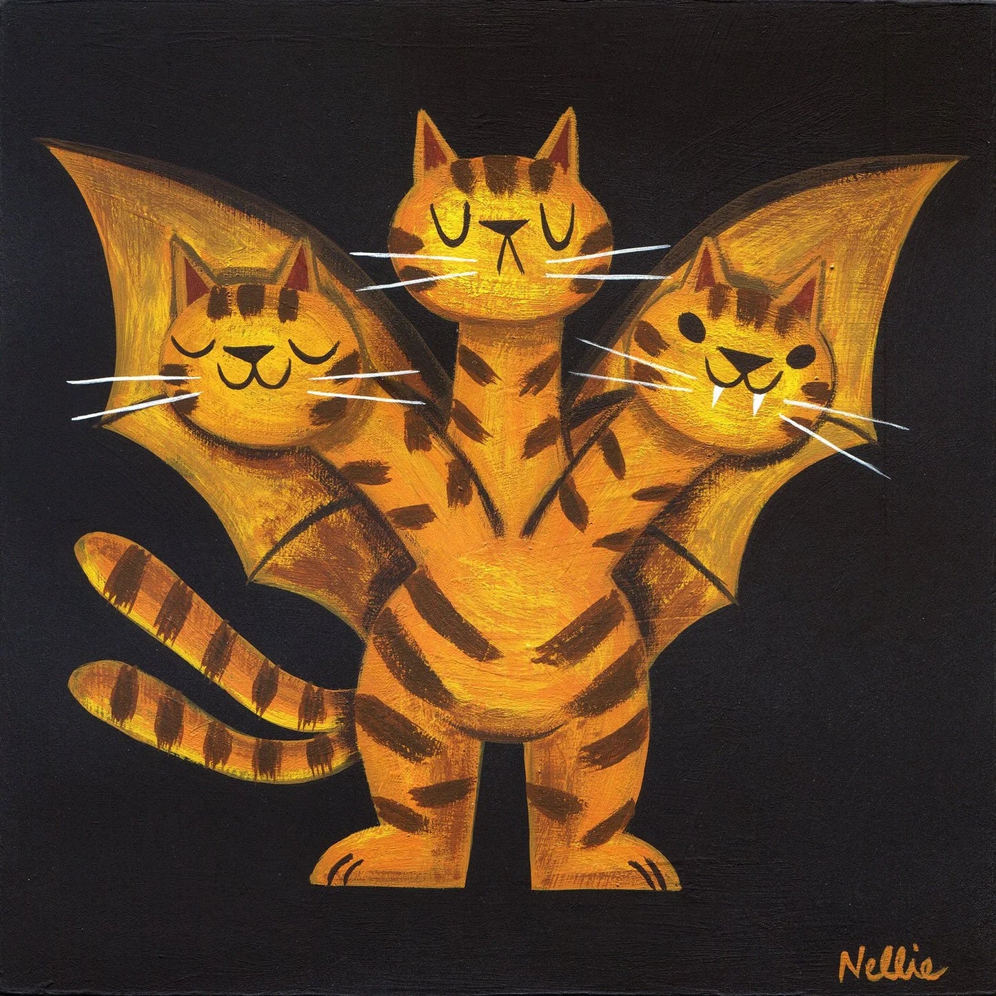 Kitten Ghidorah print by Nellie Le
