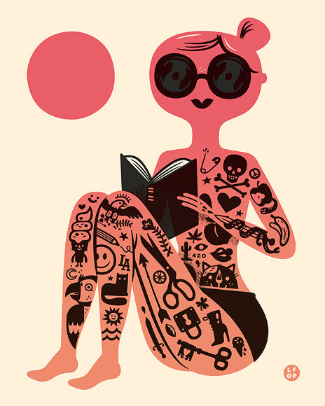 "Tattoo Lady" screen print